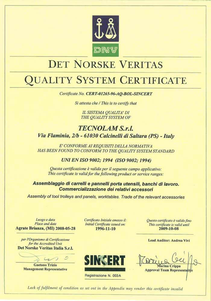 l'entreprise qui a obtenu le label ISO 9002
